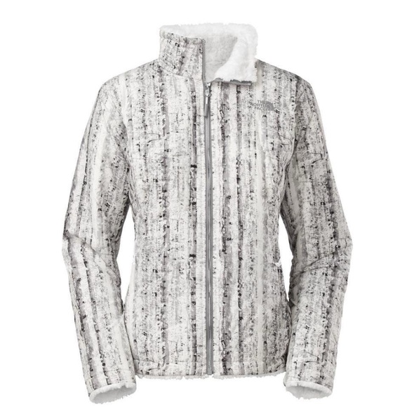 The North Face Mossbud Swirl Reversible Jacket Gray White Sherpa Small - Picture 1 of 9